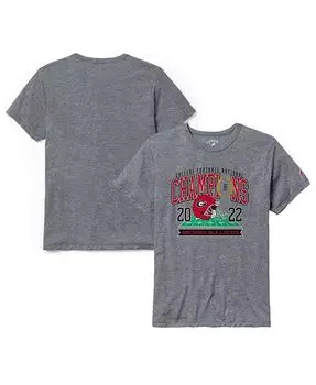 Мужская футболка Heather Grey Georgia Bulldogs College Football Playoff 2022 National Champions Tri-Blend League Collegiate Wear, серый