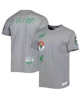 Мужская футболка Heather Grey Minnesota Wild City Collection Mitchell & Ness, серый