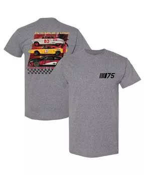Мужская футболка Heather Grey NASCAR 75th Anniversary Heritage Heritage Checkered Flag Sports, серый