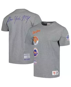 Мужская футболка Heather Grey New York Mets Cooperstown Collection City Collection Mitchell & Ness, серый