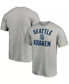 Мужская футболка Heather Grey Seattle Kraken Victory Arch Fanatics, серый