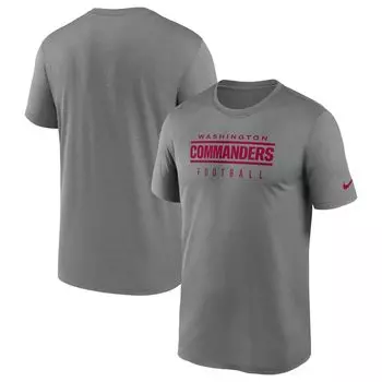 Мужская футболка Heather Grey Washington Commanders Sideline Legend Performance Nike