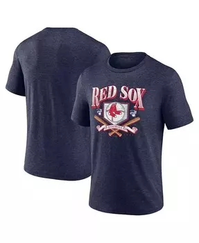 Мужская футболка Heather Navy Boston Red Sox Home Team Tri-Blend Fanatics, синий