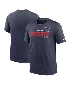 Мужская футболка Heather Navy New England Patriots Team Tri-Blend Nike, синий