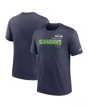 Мужская футболка Heather Navy Seattle Seahawks Team Tri-Blend Nike, синий