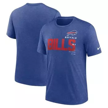 Мужская футболка Heather Royal Buffalo Bills Team Tri-Blend Nike