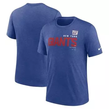 Мужская футболка Heather Royal New York Giants Team Tri-Blend Nike