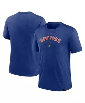 Мужская футболка Heather Royal New York Mets Authentic Collection Early Work Tri-Blend Performance Nike, синий