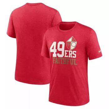 Мужская футболка Heather Scarlet San Francisco 49ers Local Tri-Blend Nike