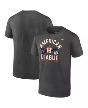 Мужская футболка heathered charcoal houston astros 2021 american league champions locker room Fanatics, мульти