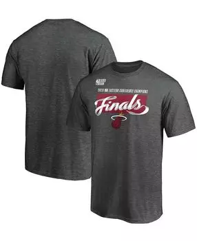 Мужская футболка heathered charcoal miami heat 2020 eastern conference champions locker room Fanatics, мульти