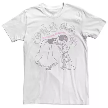 Мужская футболка Heigh-Ho Line Art Disney's «Белоснежка и семь гномов» Licensed Character, белый