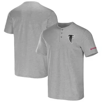 Мужская футболка Henley Atlanta Falcons из коллекции NFL x Darius Rucker от Fanatics Heather Grey Atlanta Falcons