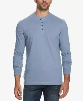 Мужская футболка henley из матового джерси с длинным рукавом Weatherproof Vintage, мульти