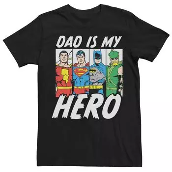 Мужская футболка Hero Dad Lineup из Лиги справедливости DC Comics