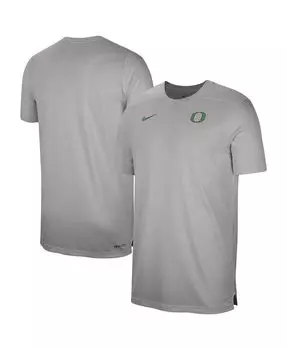 Мужская футболка Hether Grey Oregon Ducks Sideline Coaches Performance Top Nike