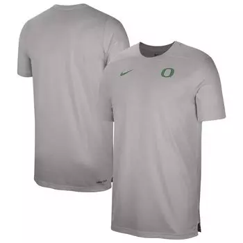 Мужская футболка Hether Grey Oregon Ducks Sideline Coaches Performance Top Nike