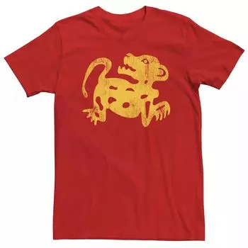 Мужская футболка Hidden Temple Yellow Jaguar с эффектом потертости Licensed Character