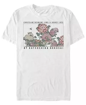 Мужская футболка Hokusai Bee с коротким рукавом и круглым вырезом Fifth Sun, белый