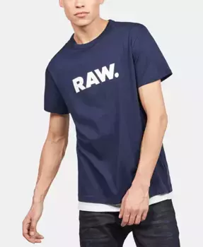 Мужская футболка Holorn RAW с графическим логотипом G-Star Raw, синий