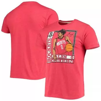 Мужская футболка Homage Jalen Green Red Houston Rockets Rookie Player Pack Tri-Blend