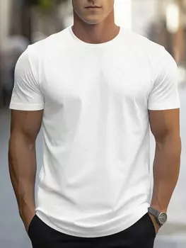 Мужская футболка Homme, однотонная, круглый вырез, короткие рукава Manfinity, белый