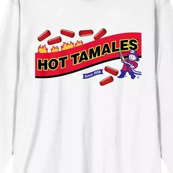 Мужская футболка Hot Tamales Snack с длинными рукавами и логотипом в стиле ретро Licensed Character
