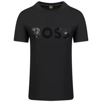 Мужская футболка Hugo Boss Mirror 2 с коротким рукавом и круглым вырезом, черная