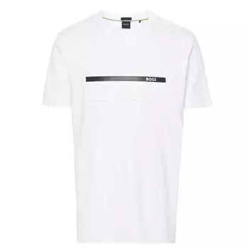 Мужская футболка Hugo Boss Tee 4 с рельефным принтом и короткими рукавами, белый