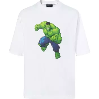 Мужская футболка Hulk 2021 MARVEL средней посадки Balenciaga, белый