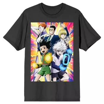 Мужская футболка Hunter X Hunter 10th с коротким рукавом и рисунком Licensed Character, серый