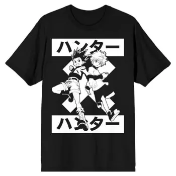 Мужская футболка Hunter x Hunter Gon and Killua Licensed Character, черный
