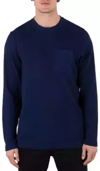 Мужская футболка Hurley Felton Thermal Crew с длинными рукавами, цвет Midnight Aqua