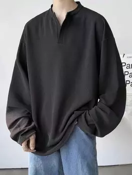 Мужская футболка Hypemode, однотонная, с заниженной линией плеча, с длинными рукавами Manfinity, черный