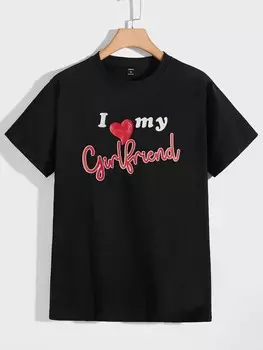 Мужская футболка Hypemode с надписью и сердечками Manfinity, черный