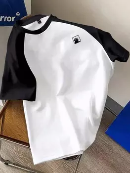 Мужская футболка Hypemode с рукавами реглан, черно-белая лоскутная, большого размера Manfinity, черно-белый