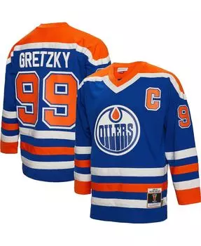 Мужская футболка игрока Royal Edmonton Oilers Уэйна Гретцки 1986 Blue Line Mitchell & Ness
