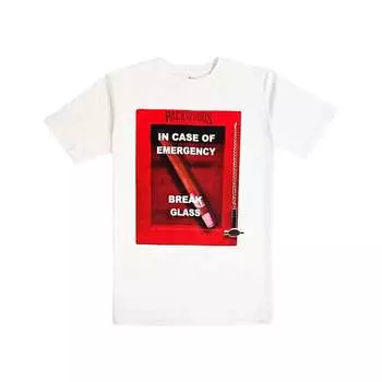 Мужская футболка In Case Of Emergency белого цвета RAWYALTY