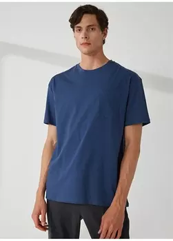 Мужская футболка индиго с круглым вырезом и принтом The Crow