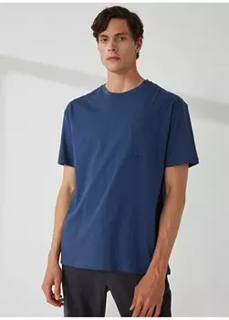 Мужская футболка индиго с круглым вырезом и принтом TC9011BASIC С КАРМАНОМ The Crow, индиго