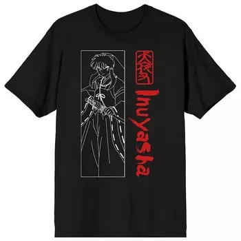 Мужская футболка Inuyasha One Color Line Art с графическим рисунком Licensed Character, черный