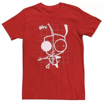 Мужская футболка Invader Zim Gir Schematic, Красная Licensed Character, красный