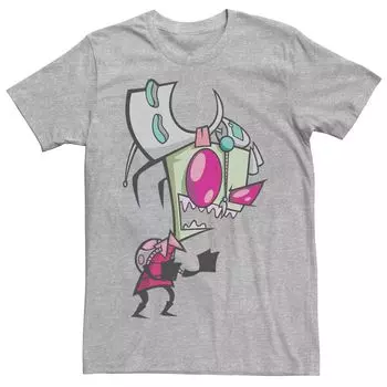 Мужская футболка Invader Zim с угрожающим смехом и усталостью Gir с изображением портрета Nickelodeon