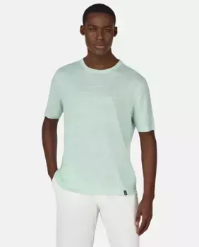 Мужская футболка из эластичного льняного трикотажа Boggi Milano, светло-зеленый