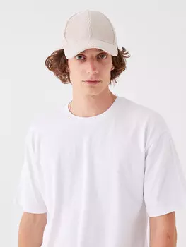 Мужская футболка из чесаного хлопка с круглым вырезом и короткими рукавами LCW Casual, буксе белый