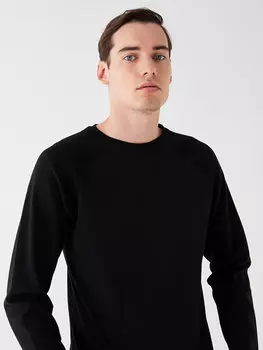 Мужская футболка из чесаного хлопка с круглым вырезом и длинными рукавами LCW Casual