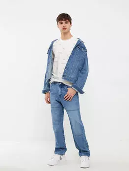 Мужская футболка из чесаного хлопка с круглым вырезом и коротким рукавом с принтом LCW Casual