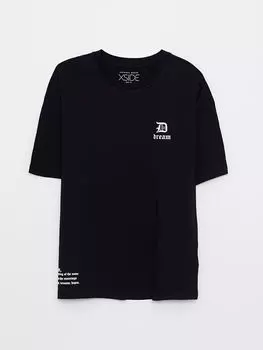 Мужская футболка из чесаного хлопка с круглым вырезом и коротким рукавом с принтом XIDE XIDE