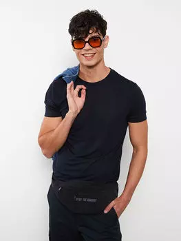 Мужская футболка из чесаного хлопка с круглым вырезом и короткими рукавами LCW Casual