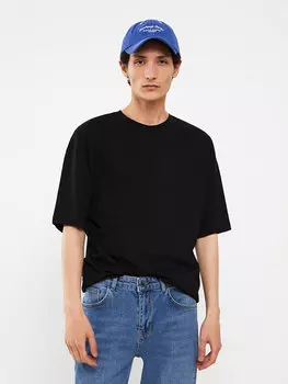 Мужская футболка из чесаного хлопка с круглым вырезом и короткими рукавами LCW Casual, новый черный